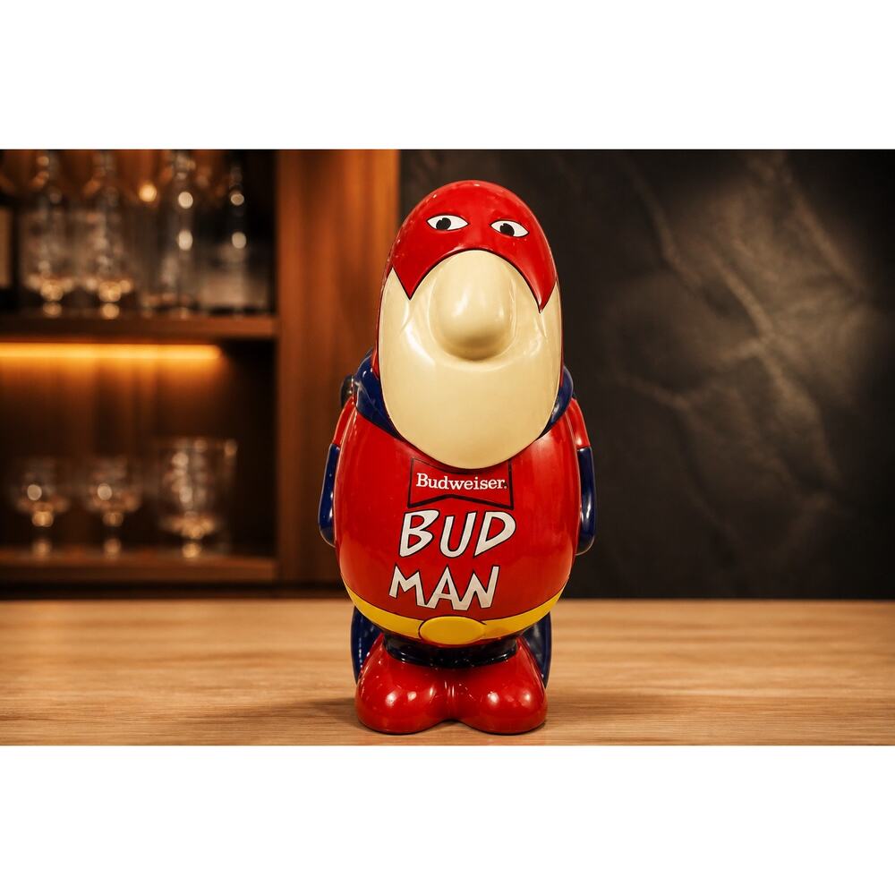 Vintage Budweiser 1989 Bud Man Beer Stein Man Cave Desk Office Den Ceramic